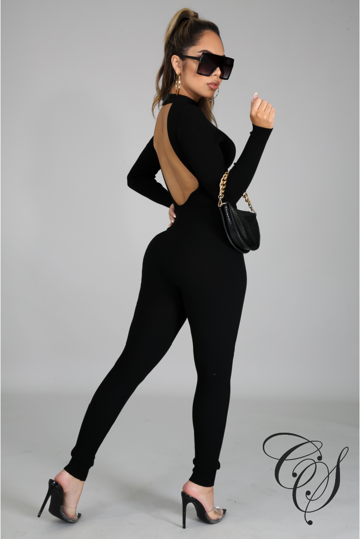 Myla Long Sleeves Open Back Jumpsuit