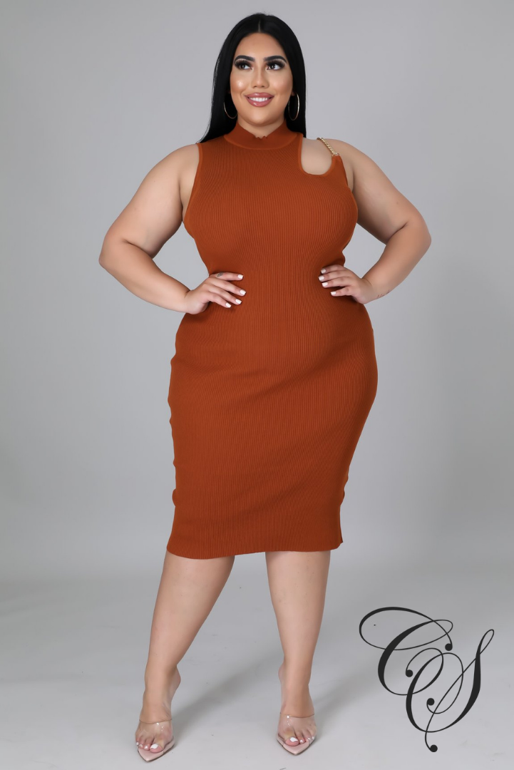 Nalani High Neck One Shoulder Bodycon Dress