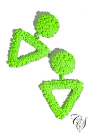 Neon Triangular Drop Earrings, earrings - Designs By Cece Symoné
