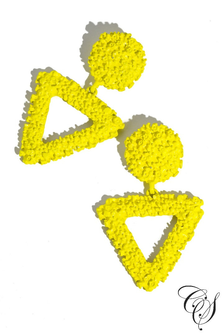 Neon Triangular Drop Earrings, earrings - Designs By Cece Symoné