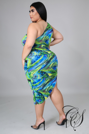 Nerissa Multi Marble Print Bodycon Dress