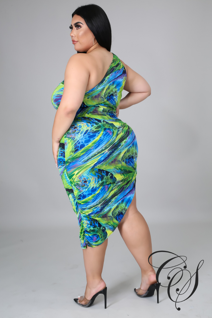 Nerissa Multi Marble Print Bodycon Dress