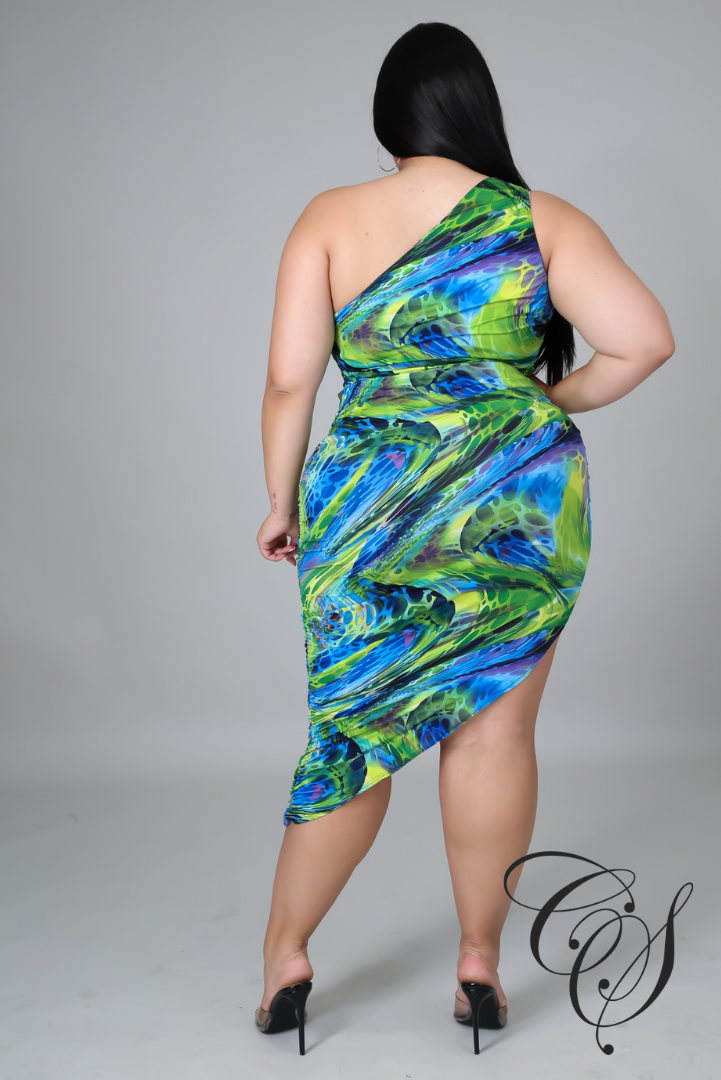 Nerissa Multi Marble Print Bodycon Dress
