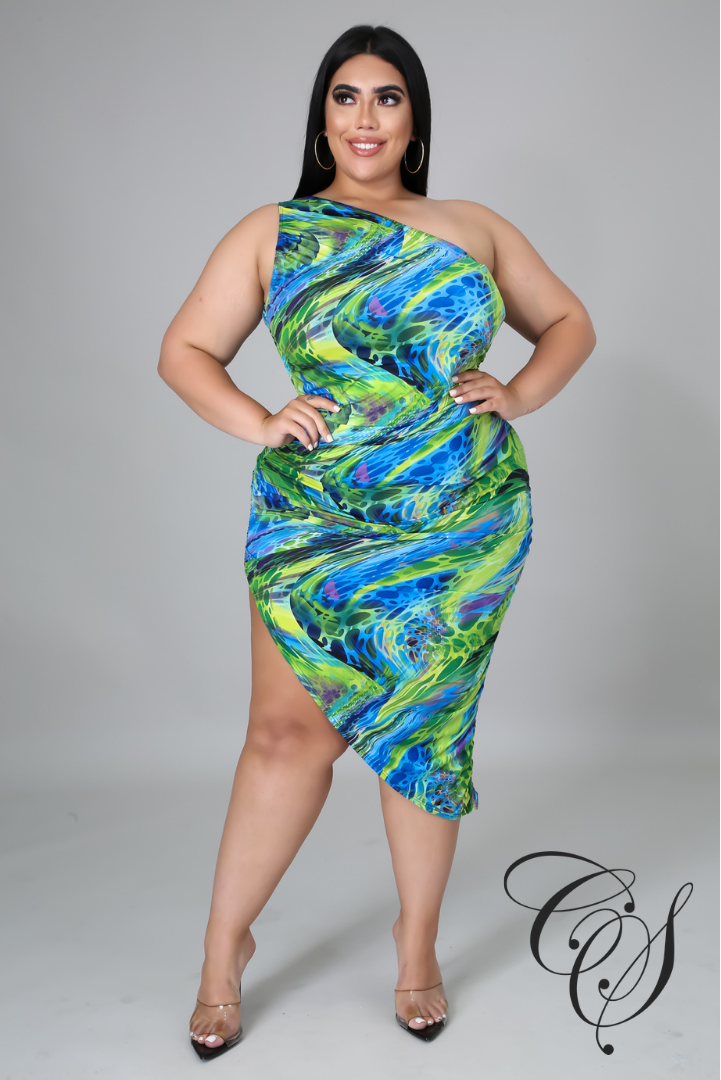 Nerissa Multi Marble Print Bodycon Dress
