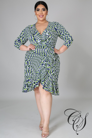 Nevah Surplice Ruffle Dress