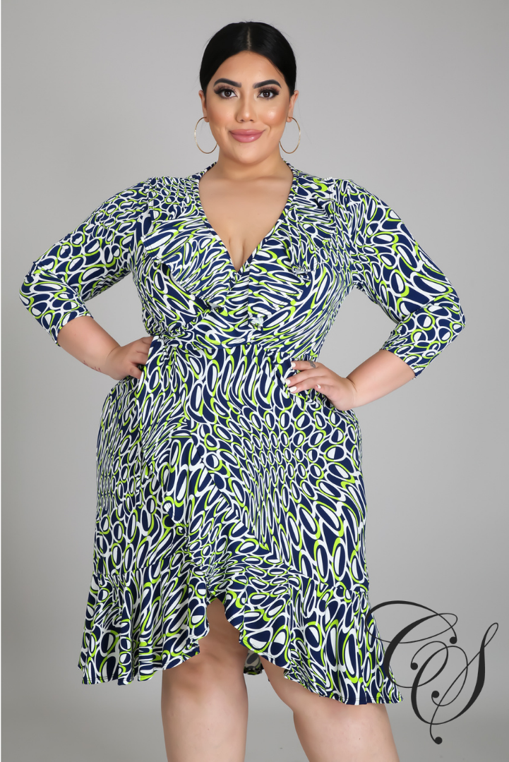 Nevah Surplice Ruffle Dress