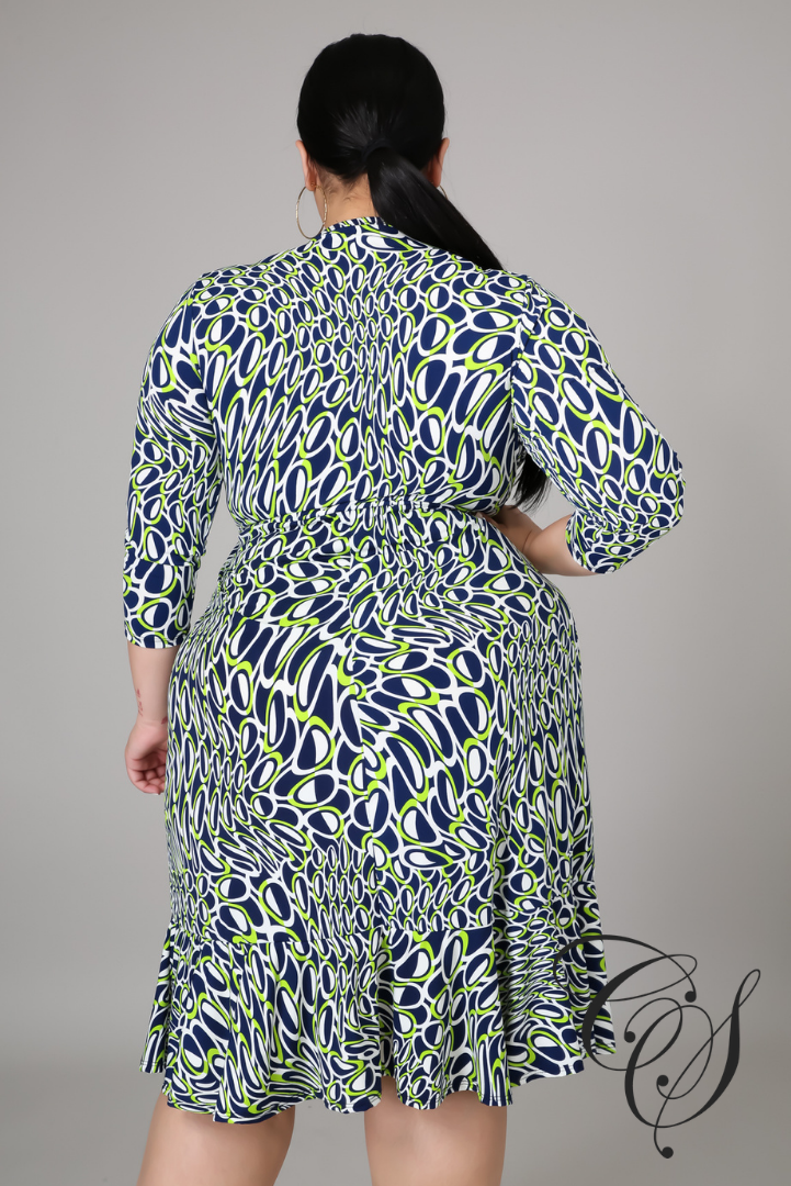 Nevah Surplice Ruffle Dress