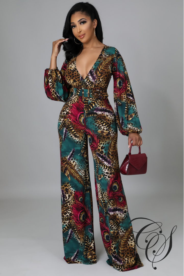 Nova Mix Animal Print Jumpsuit