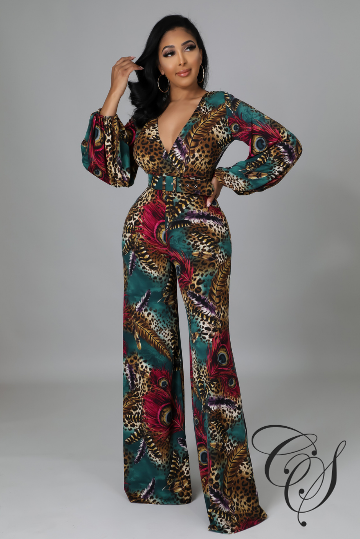 Nova Mix Animal Print Jumpsuit