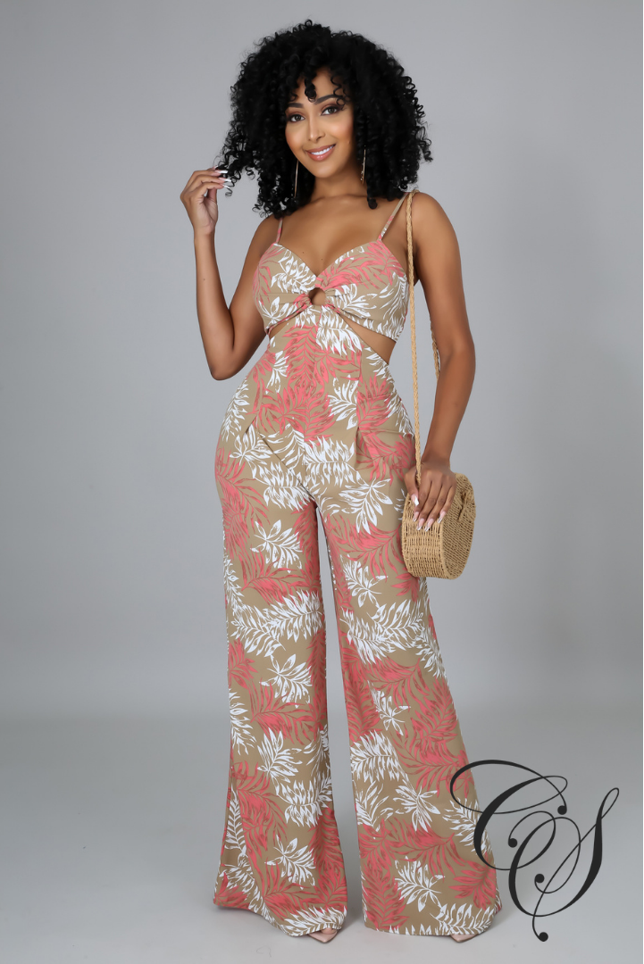 Oaklyn Floral Print Wide Leg Jumpsuit