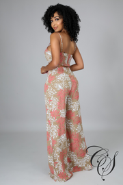 Oaklyn Floral Print Wide Leg Jumpsuit