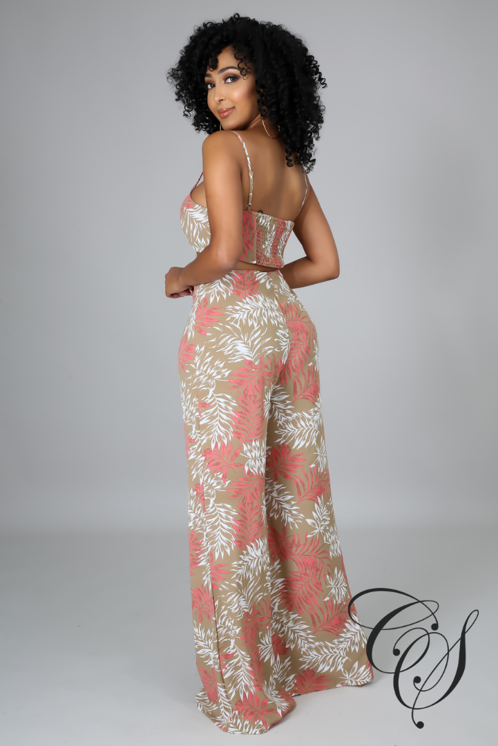 Oaklyn Floral Print Wide Leg Jumpsuit