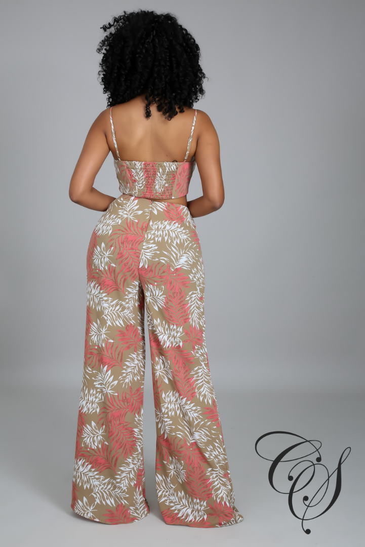 Oaklyn Floral Print Wide Leg Jumpsuit