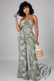 Oaklyn Floral Print Wide Leg Jumpsuit