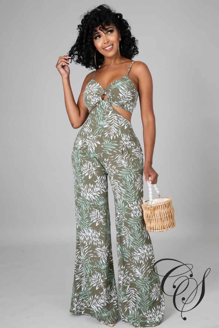 Oaklyn Floral Print Wide Leg Jumpsuit