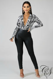 Paige Fierce Stripes Bodysuit Set, Set - Designs By Cece Symoné