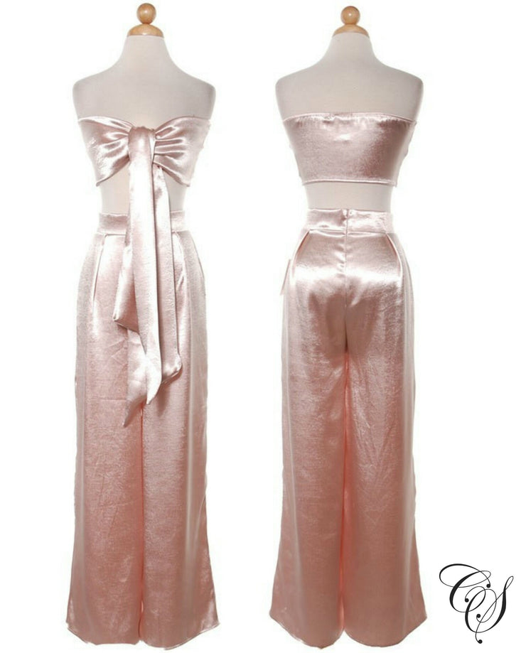 Isabella Silk Bandeau Pant Set, Set - Designs By Cece Symoné
