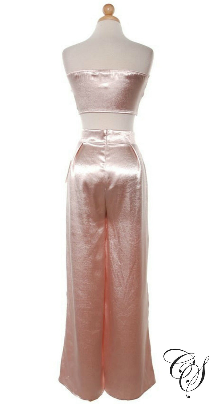 Isabella Silk Bandeau Pant Set, Set - Designs By Cece Symoné