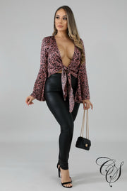 Raquel Cheetah Silky Kimono, Top - Designs By Cece Symoné