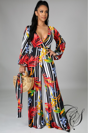 Rebecca Tropical Print Jumpsuit