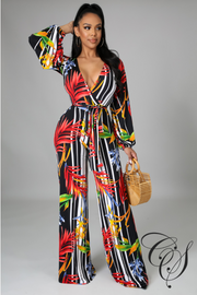 Rebecca Tropical Print Jumpsuit