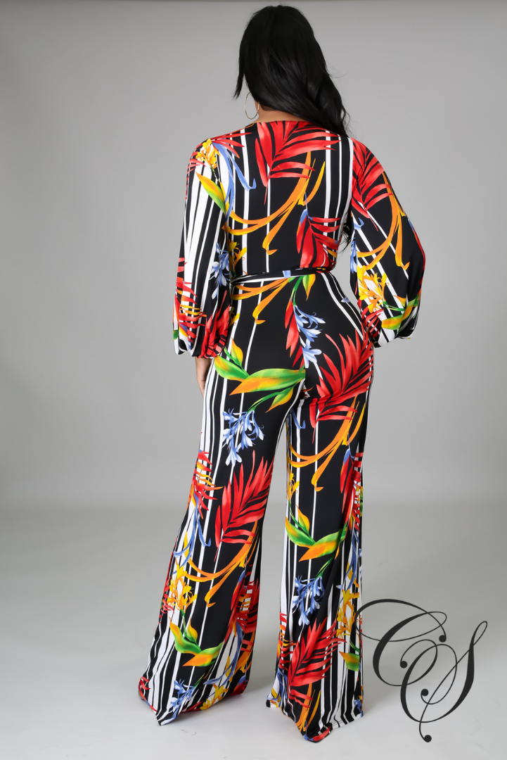 Rebecca Tropical Print Jumpsuit