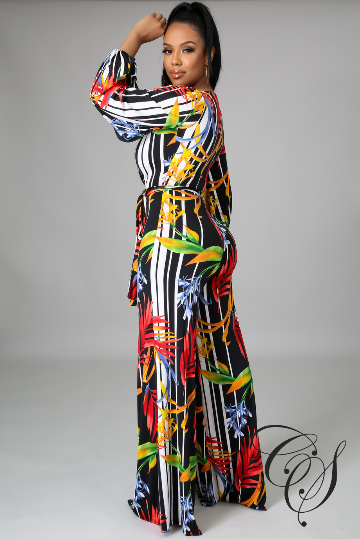 Rebecca Tropical Print Jumpsuit