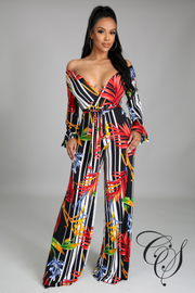 Rebecca Tropical Print Jumpsuit