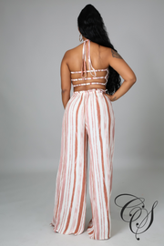 Rory Striped Smocked Bar Back Jumpsuit