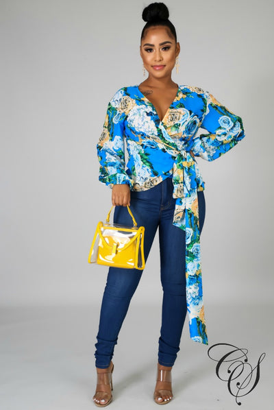 Rosy Wrap Top, Top - Designs By Cece Symoné