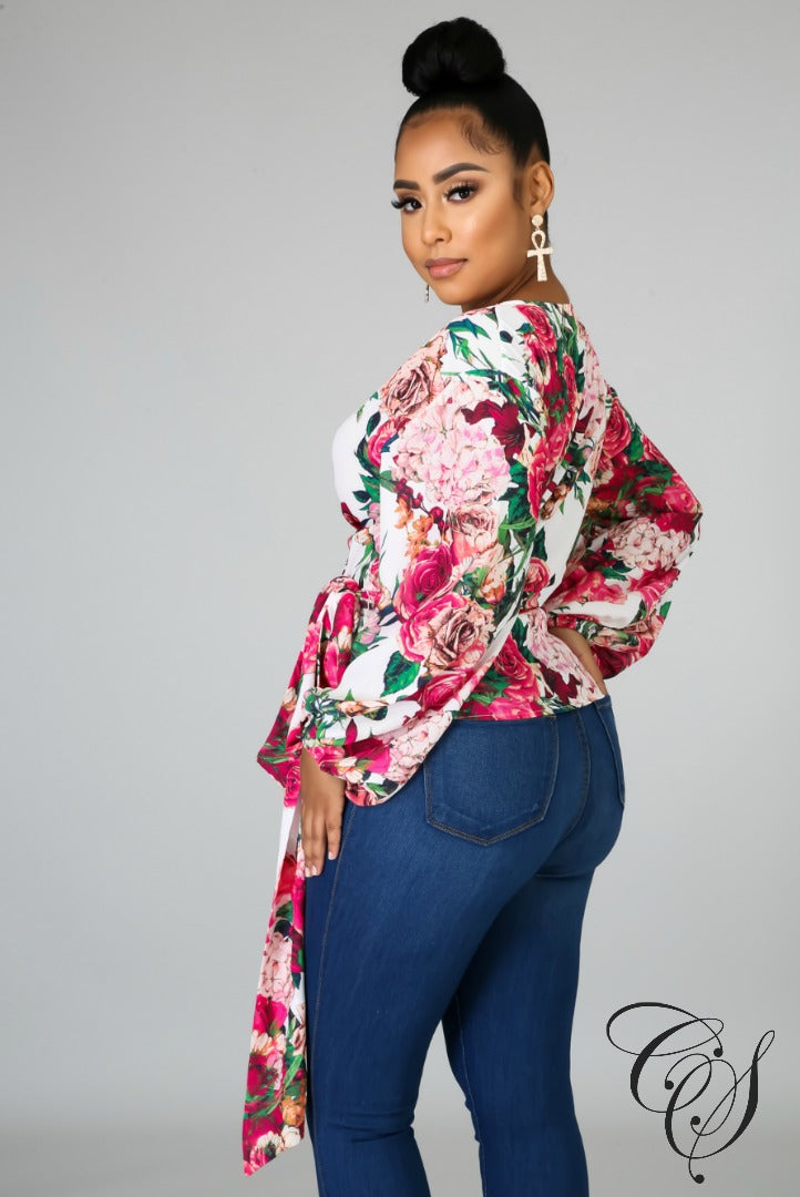 Rosy Wrap Top, Top - Designs By Cece Symoné