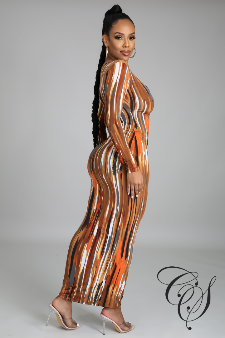 Rowland Multi Abstract Print Bodycon Dress