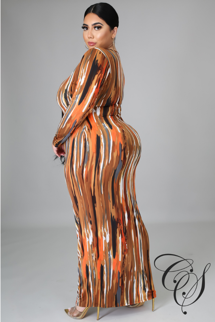 Rowland Multi Abstract Print Bodycon Dress