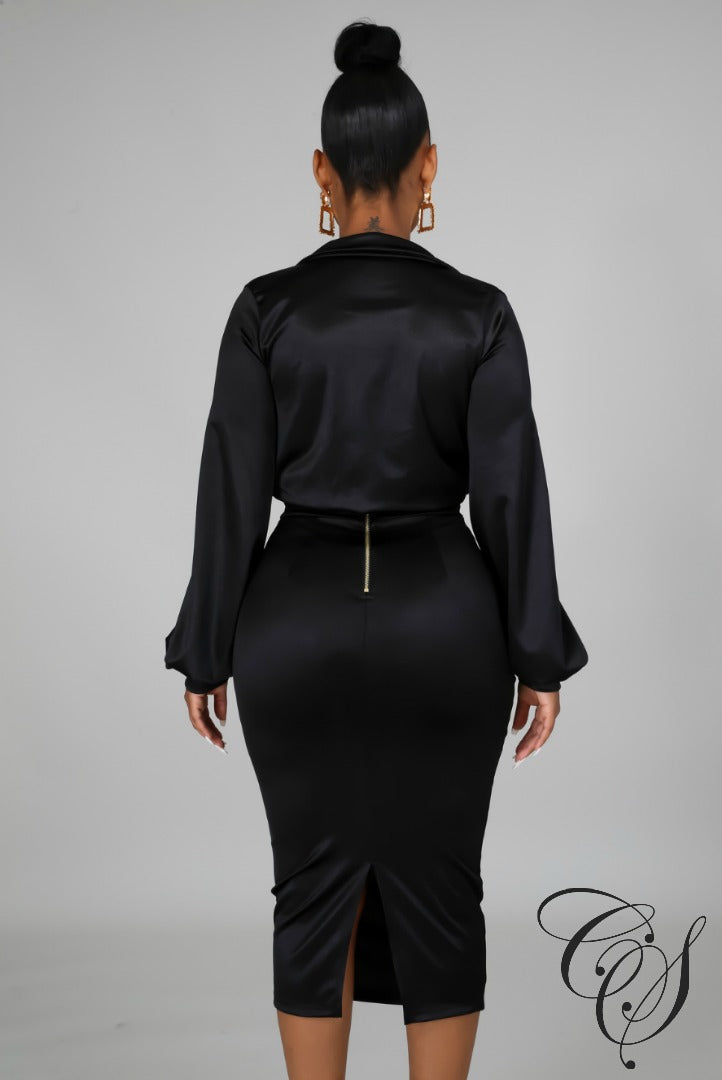 Roxie Satin Skirt Set