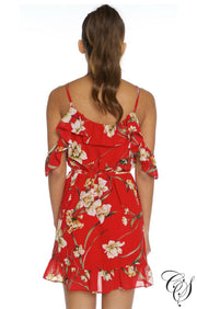 Rylee Ruffle Floral Wrap Mini Dress, Dresses - Designs By Cece Symoné