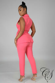 Sarah Sleeveless Business Pant Set