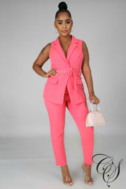 Sarah Sleeveless Business Pant Set