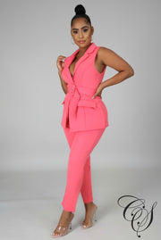 Sarah Sleeveless Business Pant Set