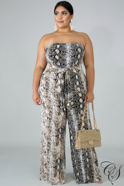 Sassy Snakeskin Tube Jumpsuit, Jumpsuit - Designs By Cece Symoné