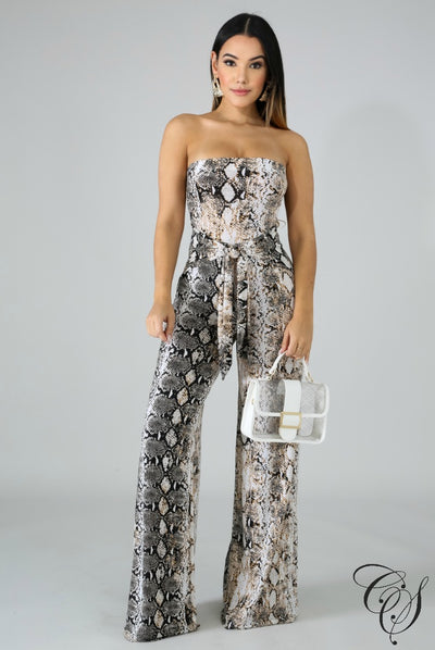 Sassy Snakeskin Tube Jumpsuit, Jumpsuit - Designs By Cece Symoné
