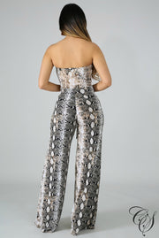 Sassy Snakeskin Tube Jumpsuit, Jumpsuit - Designs By Cece Symoné