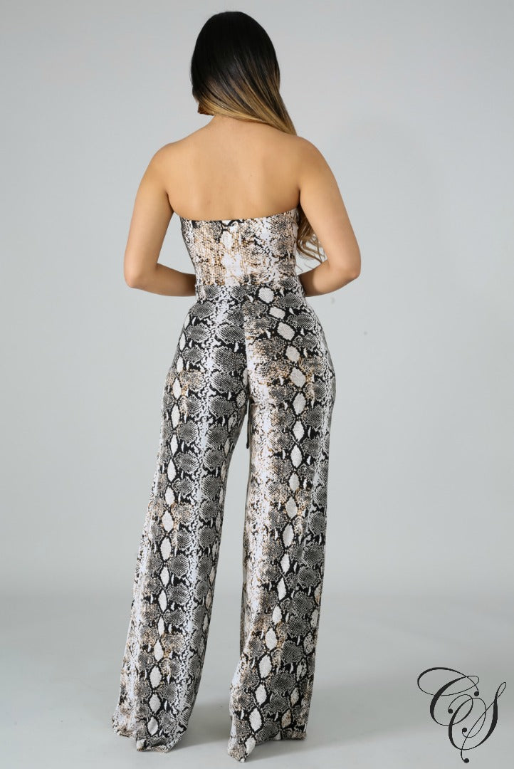 Sassy Snakeskin Tube Jumpsuit, Jumpsuit - Designs By Cece Symoné