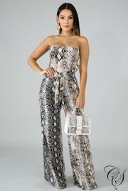 Sassy Snakeskin Tube Jumpsuit, Jumpsuit - Designs By Cece Symoné