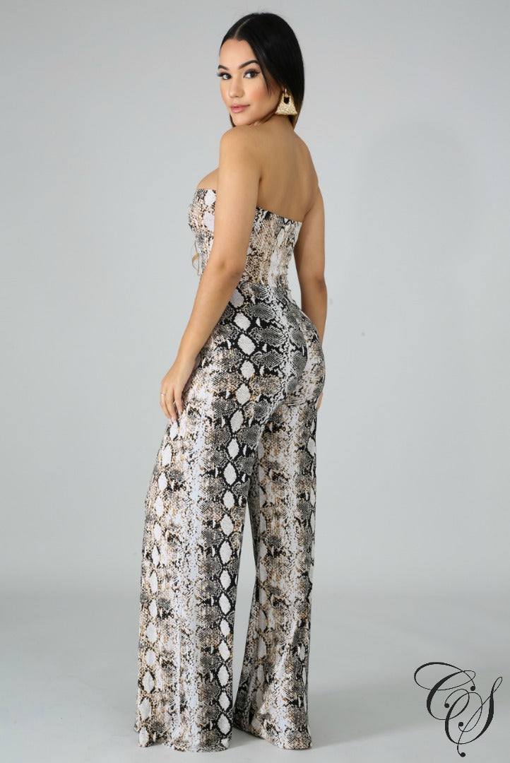 Sassy Snakeskin Tube Jumpsuit, Jumpsuit - Designs By Cece Symoné