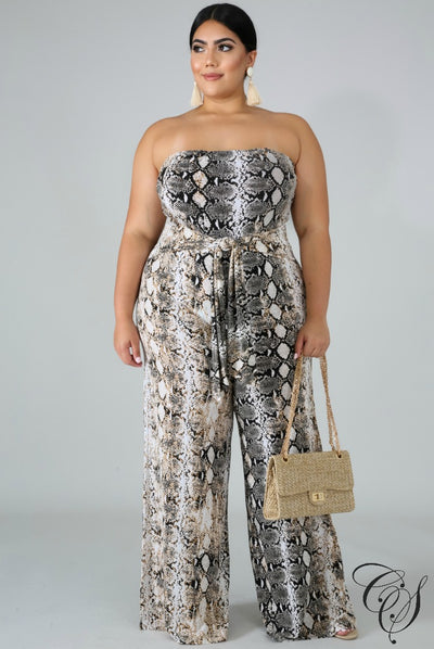 Sassy Snakeskin Tube Jumpsuit, Jumpsuit - Designs By Cece Symoné