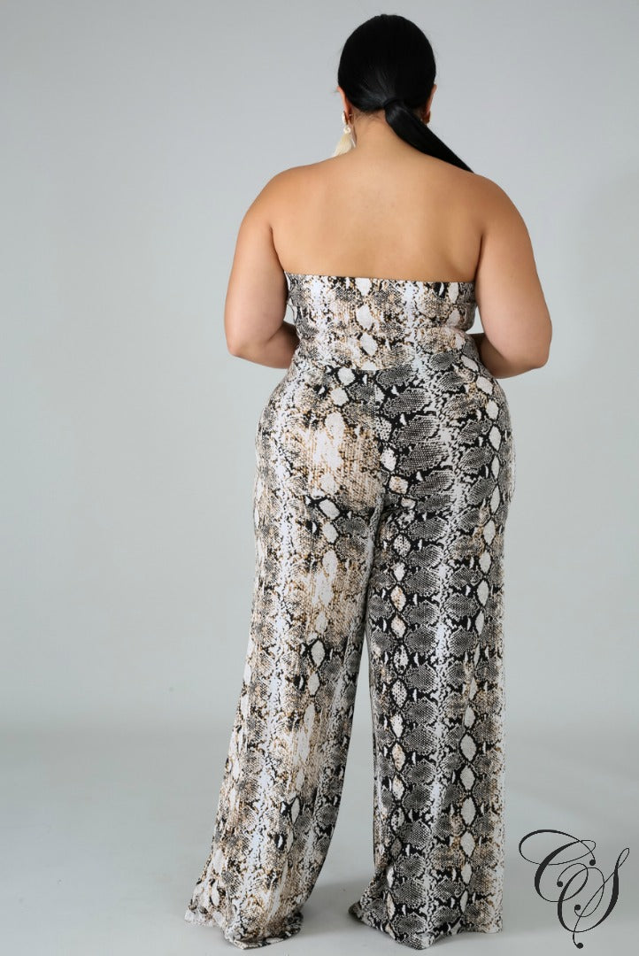 Sassy Snakeskin Tube Jumpsuit, Jumpsuit - Designs By Cece Symoné