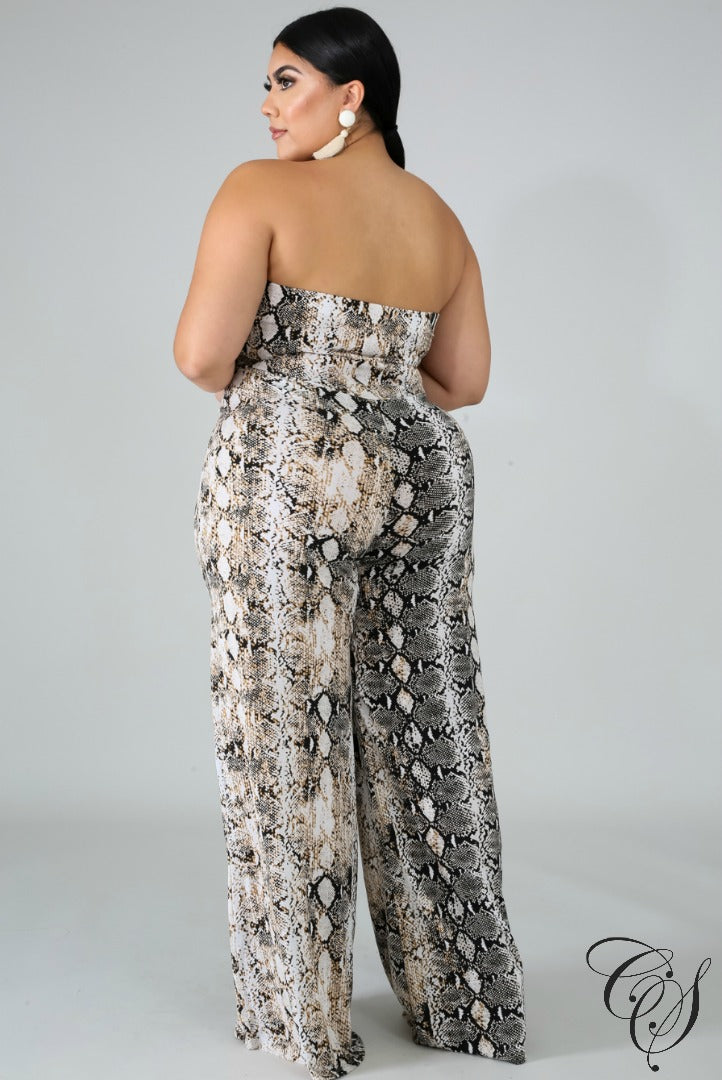Sassy Snakeskin Tube Jumpsuit, Jumpsuit - Designs By Cece Symoné