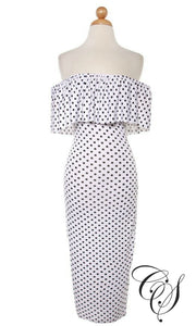 Seraphina Frill Bardot Bodycon Dress, Dresses - Designs By Cece Symoné
