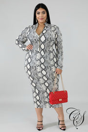 Skylar Monochrome Snakeskin Dress, Dresses - Designs By Cece Symoné
