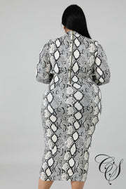 Skylar Monochrome Snakeskin Dress, Dresses - Designs By Cece Symoné